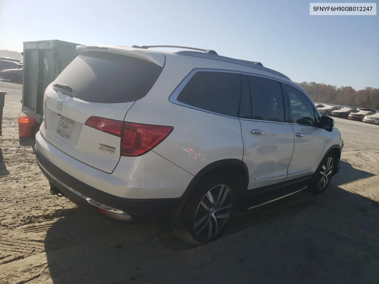 2016 Honda Pilot Touring VIN: 5FNYF6H90GB012247 Lot: 77346394