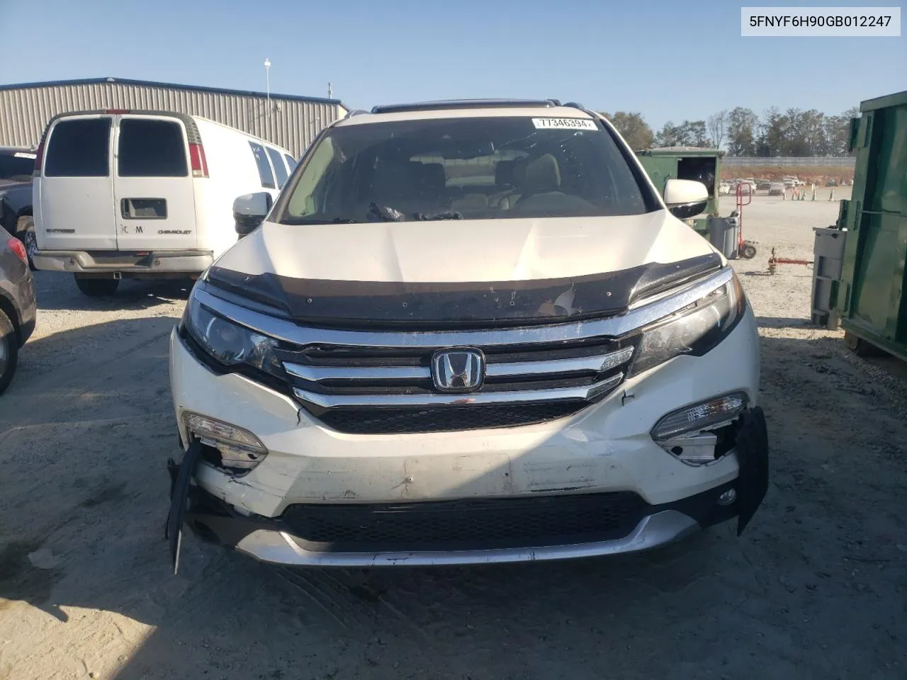 2016 Honda Pilot Touring VIN: 5FNYF6H90GB012247 Lot: 77346394