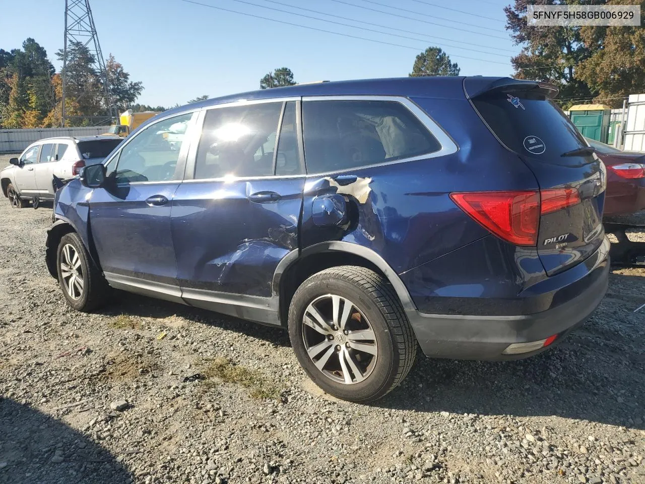 2016 Honda Pilot Exl VIN: 5FNYF5H58GB006929 Lot: 77385474