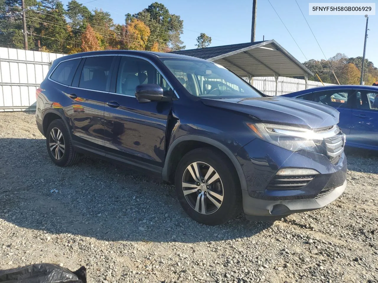 2016 Honda Pilot Exl VIN: 5FNYF5H58GB006929 Lot: 77385474