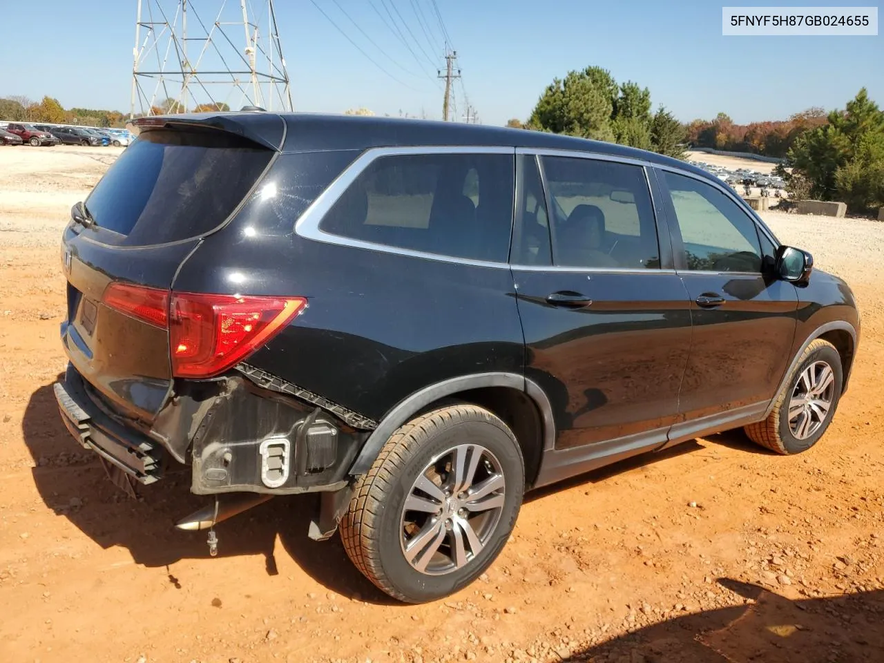 2016 Honda Pilot Exl VIN: 5FNYF5H87GB024655 Lot: 77442554