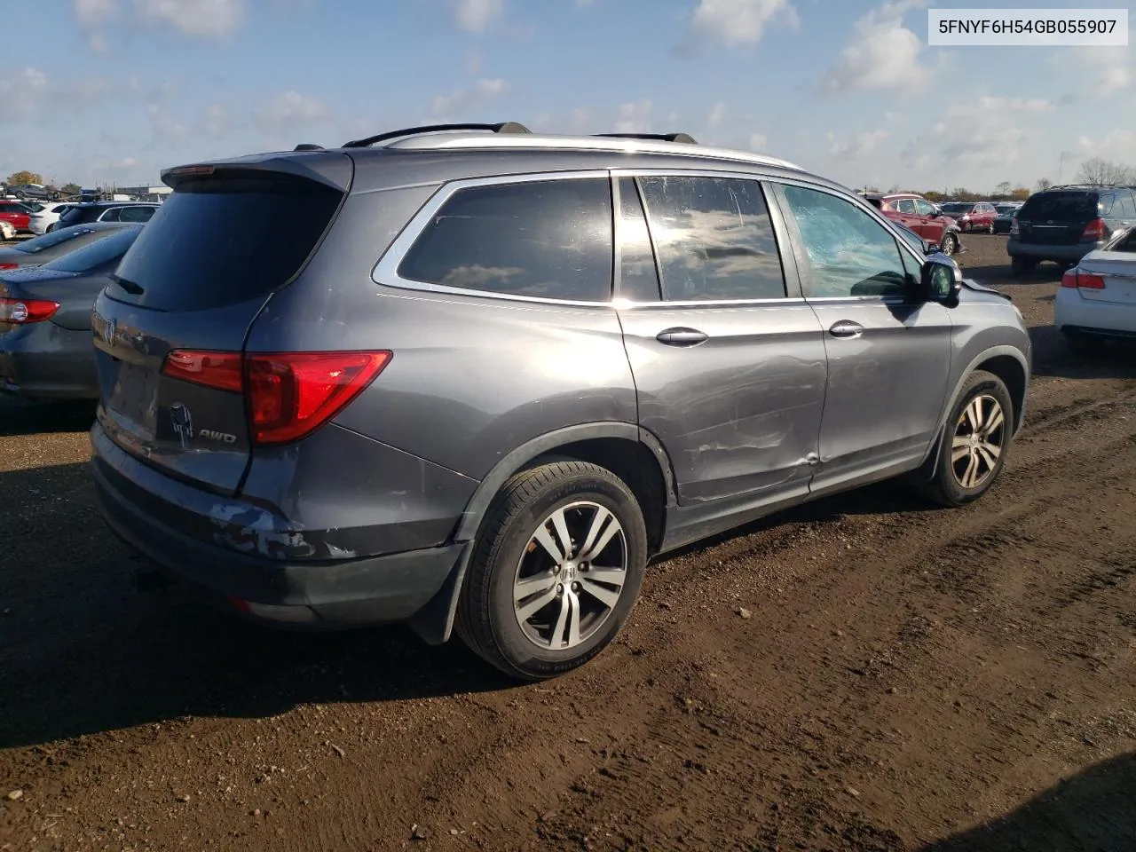 2016 Honda Pilot Exl VIN: 5FNYF6H54GB055907 Lot: 77645554