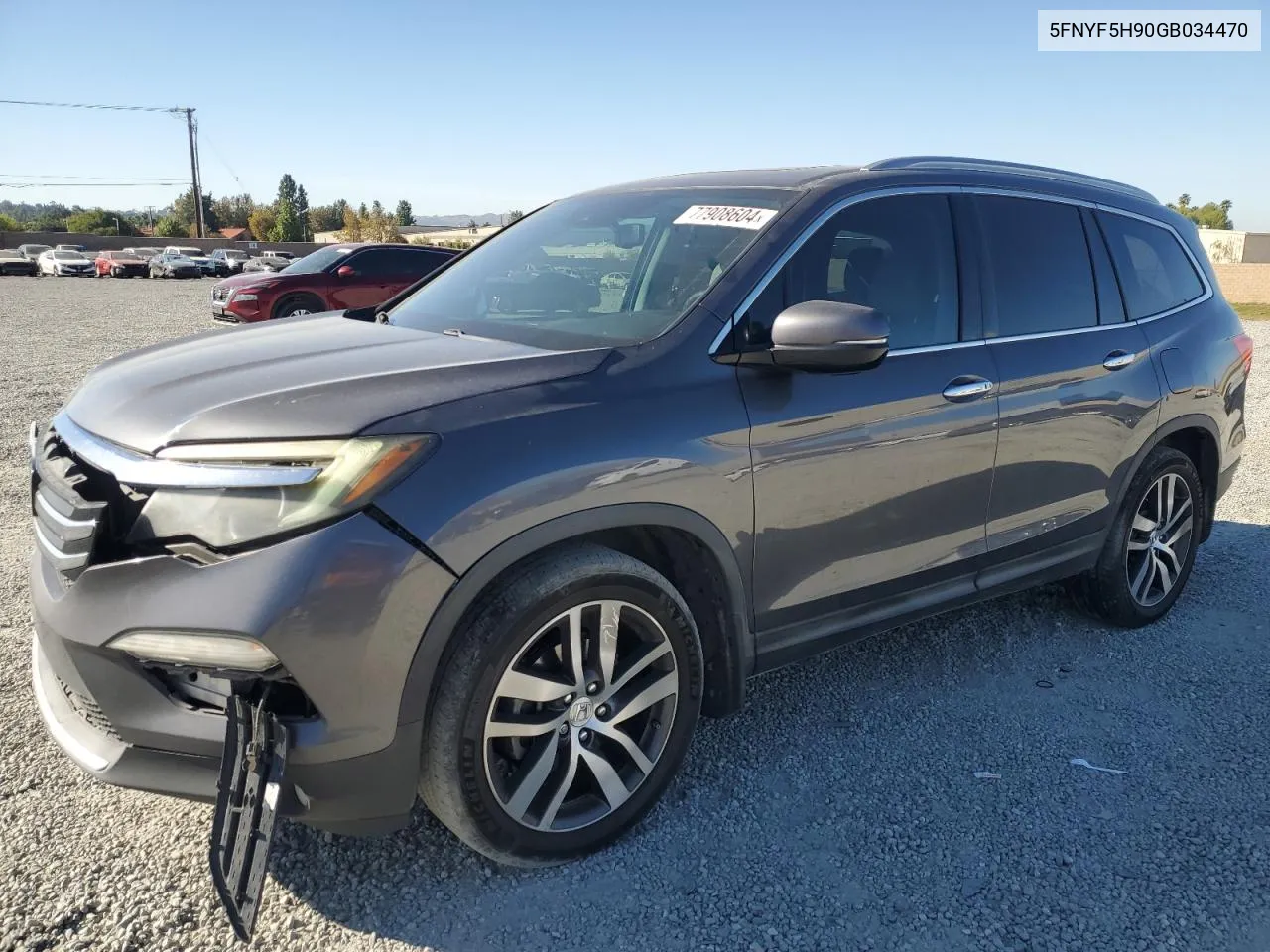 2016 Honda Pilot Touring VIN: 5FNYF5H90GB034470 Lot: 77908604