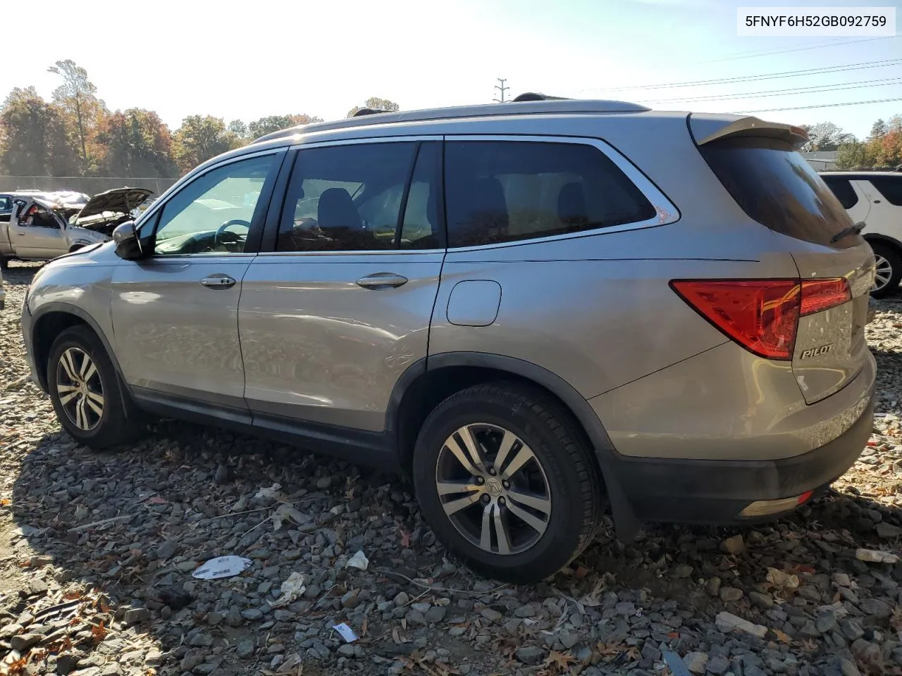 2016 Honda Pilot Exl VIN: 5FNYF6H52GB092759 Lot: 78264764