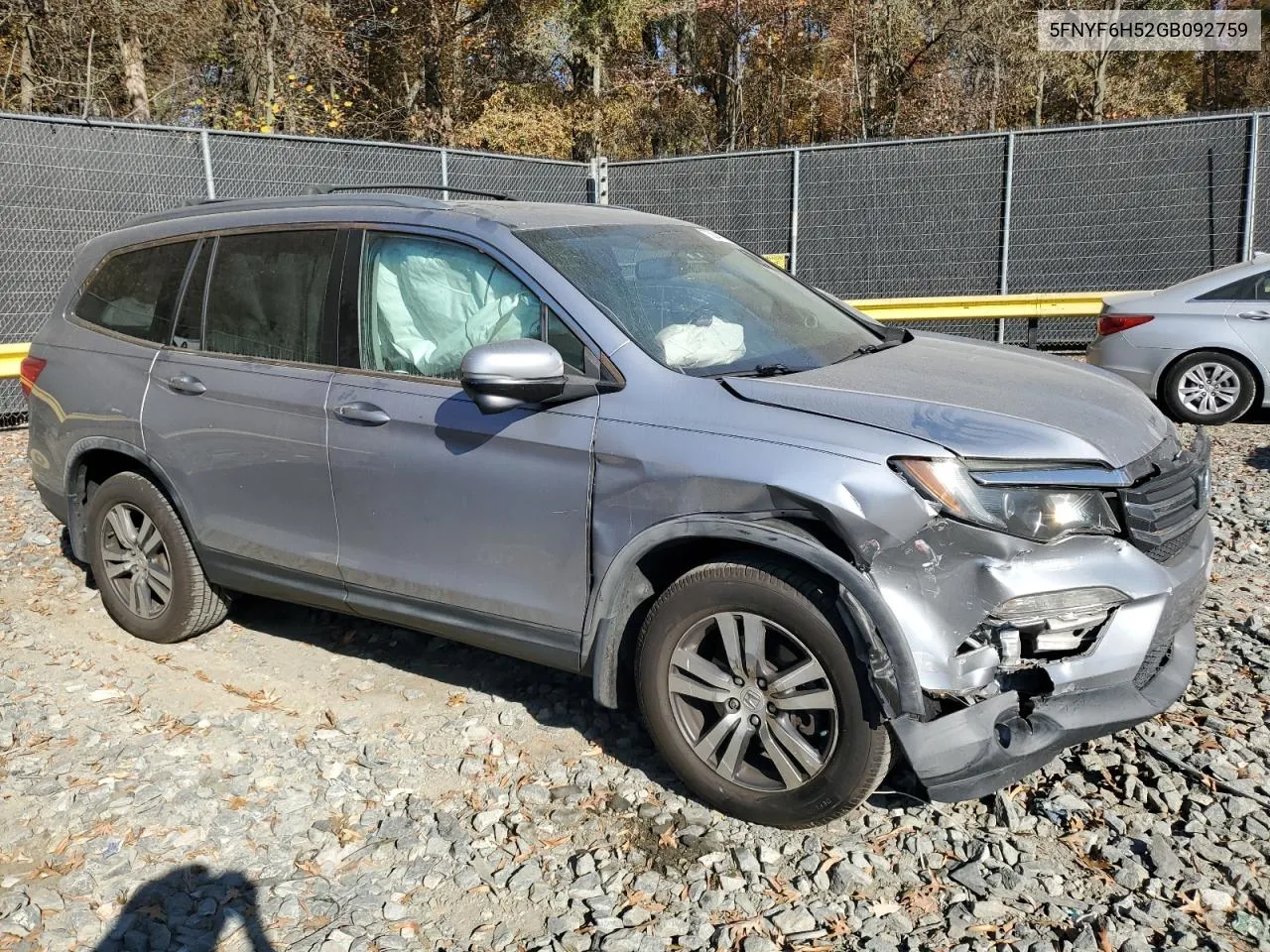 2016 Honda Pilot Exl VIN: 5FNYF6H52GB092759 Lot: 78264764