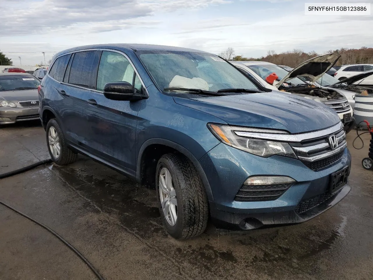 2016 Honda Pilot Lx VIN: 5FNYF6H15GB123886 Lot: 78385794