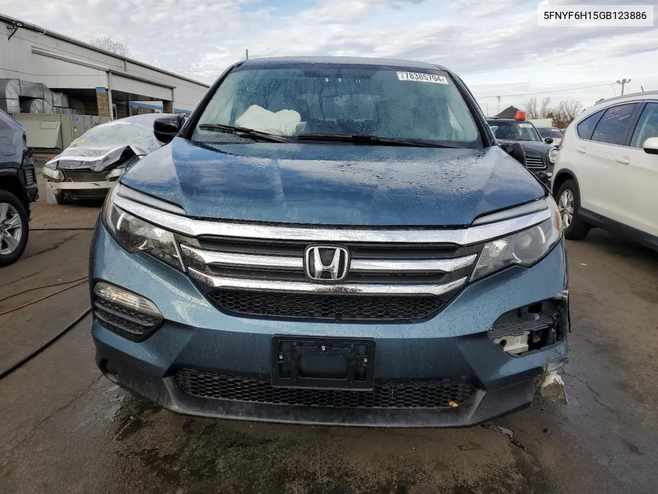 2016 Honda Pilot Lx VIN: 5FNYF6H15GB123886 Lot: 78385794