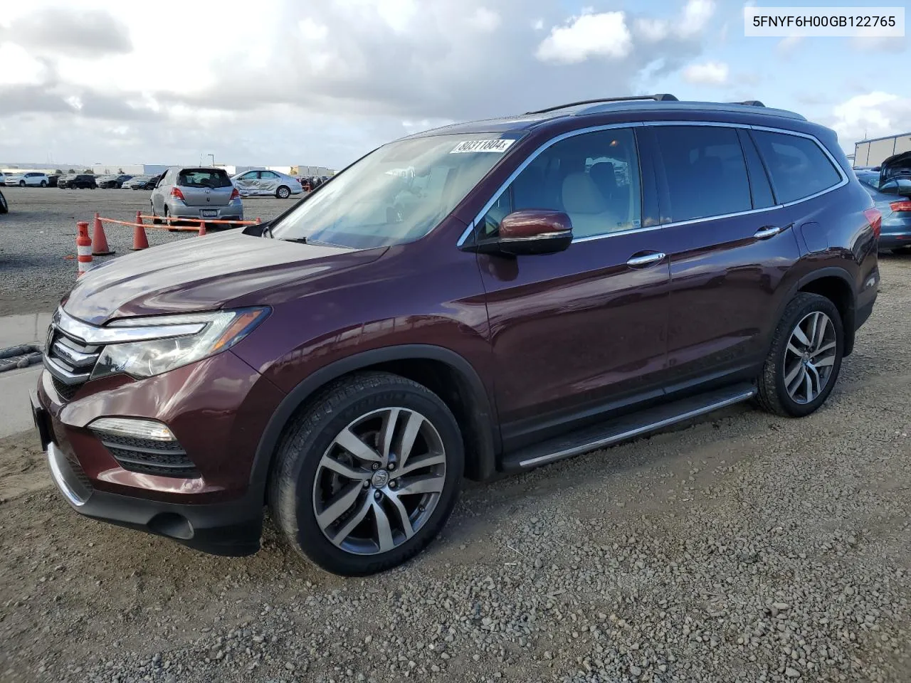 2016 Honda Pilot Elite VIN: 5FNYF6H00GB122765 Lot: 80311804