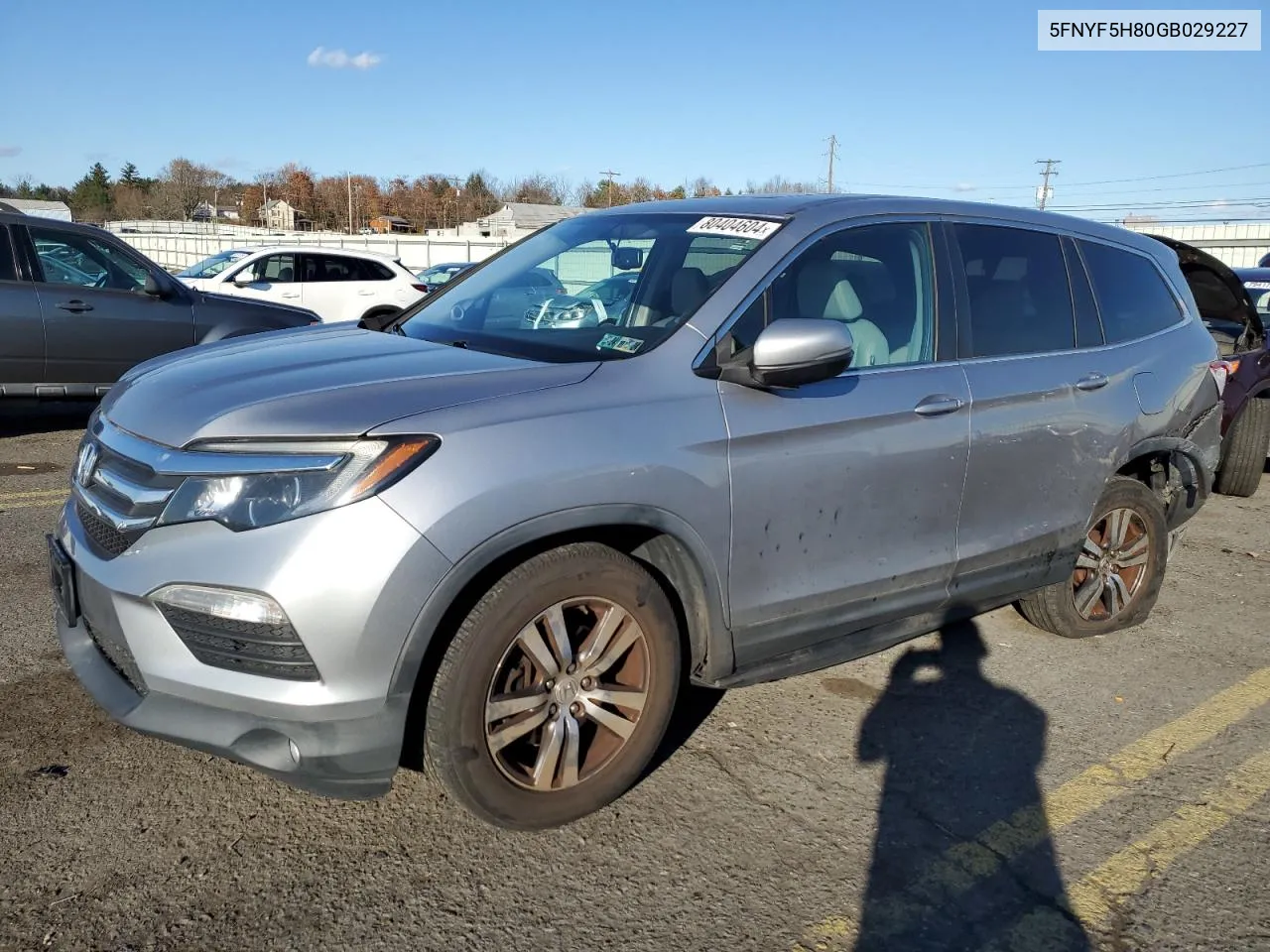 2016 Honda Pilot Exl VIN: 5FNYF5H80GB029227 Lot: 80404604