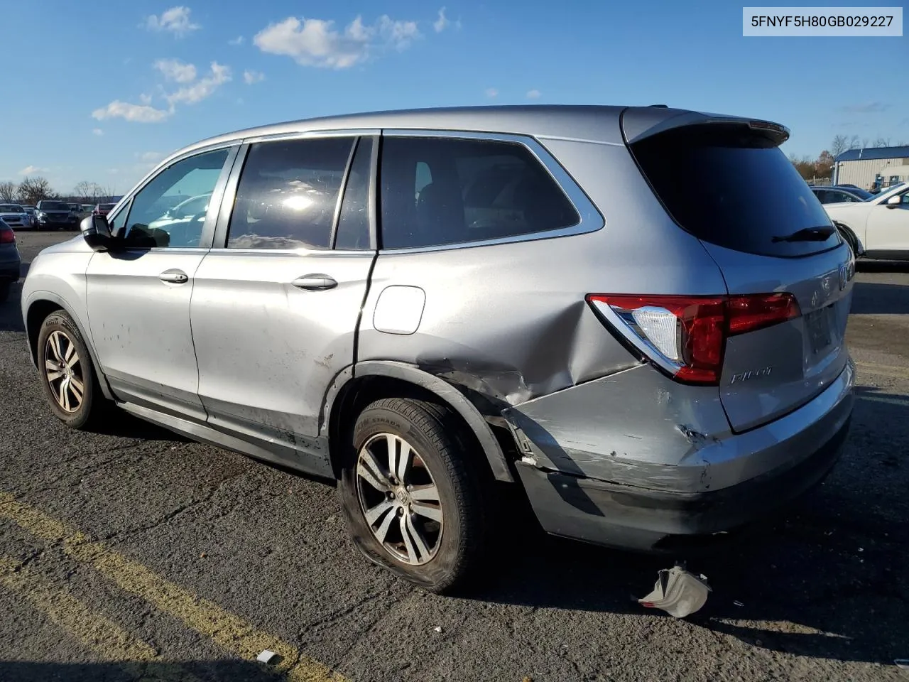 2016 Honda Pilot Exl VIN: 5FNYF5H80GB029227 Lot: 80404604