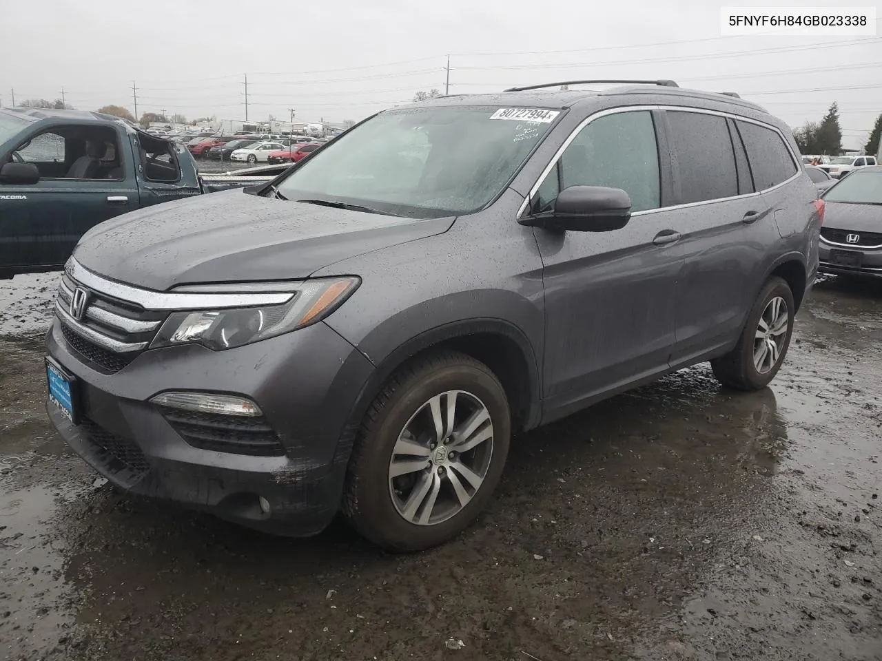 2016 Honda Pilot Exl VIN: 5FNYF6H84GB023338 Lot: 80727994