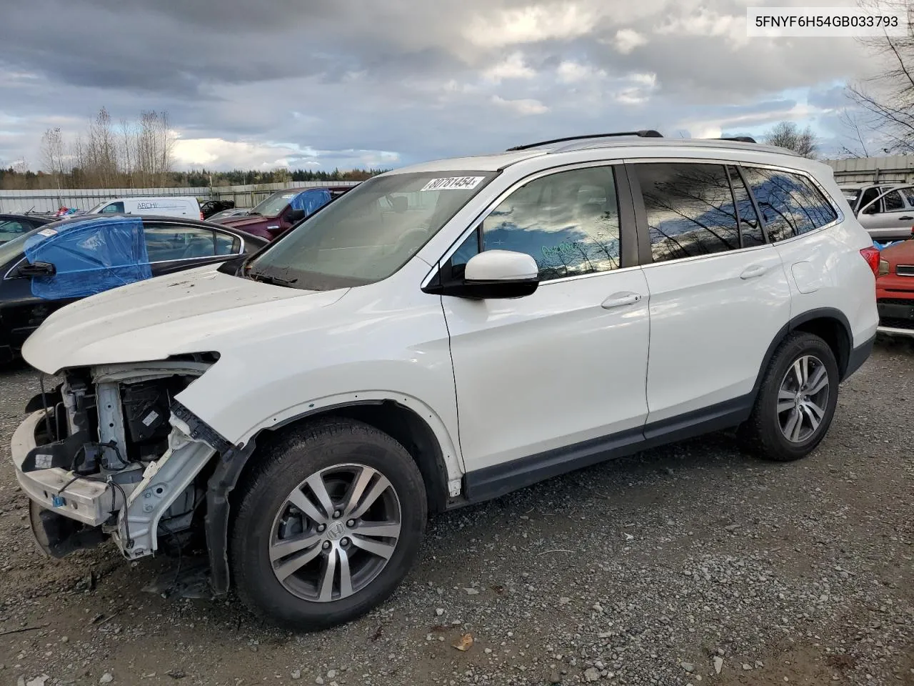 2016 Honda Pilot Exl VIN: 5FNYF6H54GB033793 Lot: 80781454