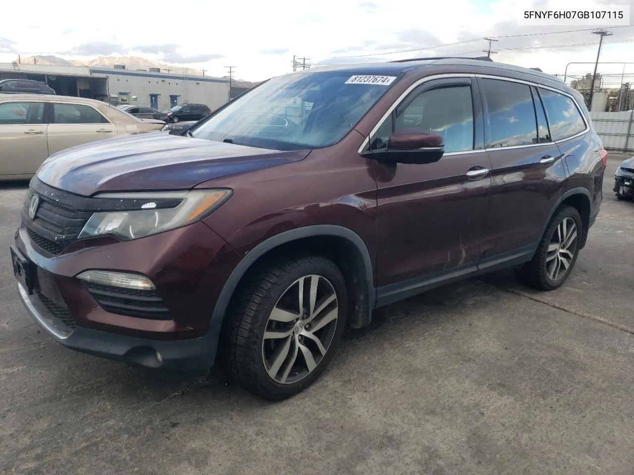 2016 Honda Pilot Elite VIN: 5FNYF6H07GB107115 Lot: 81237674