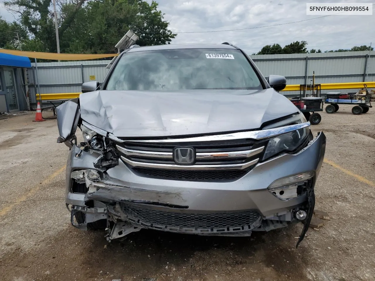 2017 Honda Pilot Elite VIN: 5FNYF6H00HB099554 Lot: 61397654