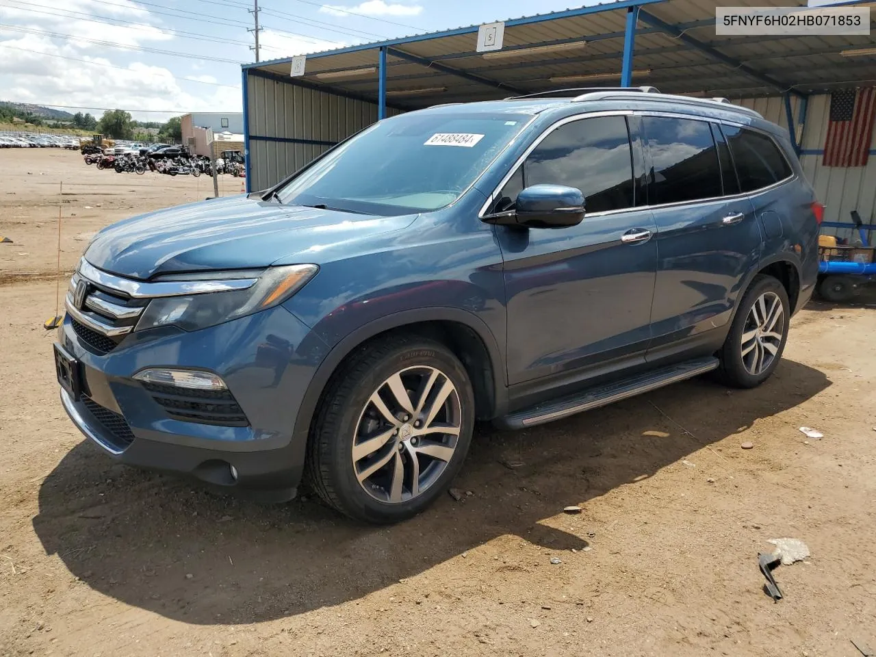 2017 Honda Pilot Elite VIN: 5FNYF6H02HB071853 Lot: 61488484