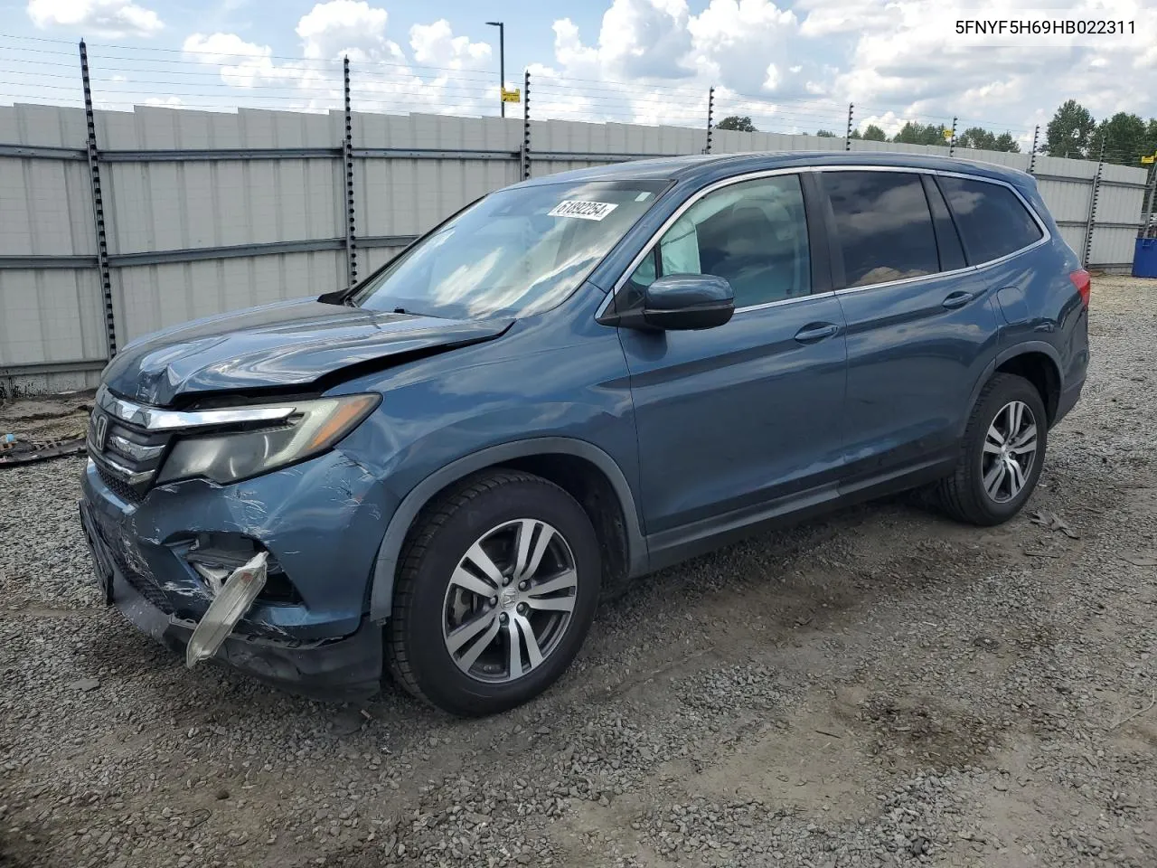 2017 Honda Pilot Exl VIN: 5FNYF5H69HB022311 Lot: 61892254