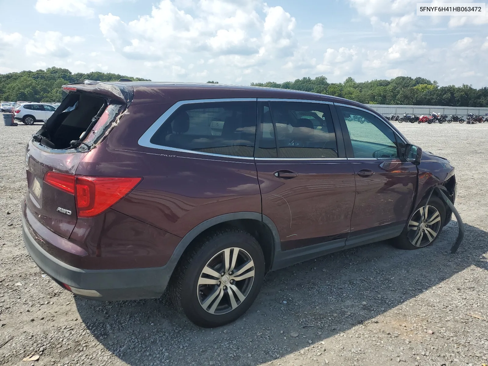 2017 Honda Pilot Ex VIN: 5FNYF6H41HB063472 Lot: 66313404