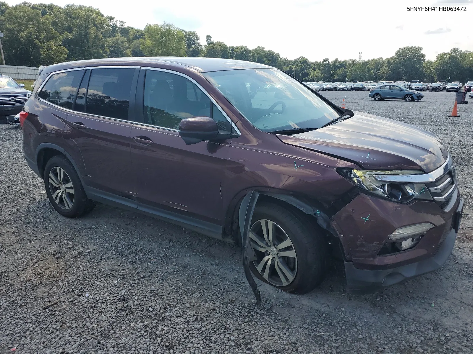 2017 Honda Pilot Ex VIN: 5FNYF6H41HB063472 Lot: 66313404