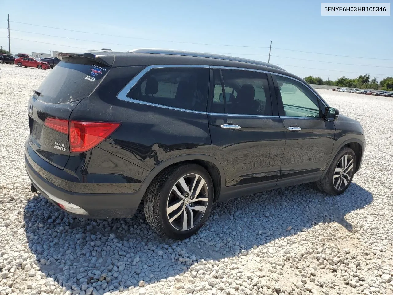 2017 Honda Pilot Elite VIN: 5FNYF6H03HB105346 Lot: 67771844