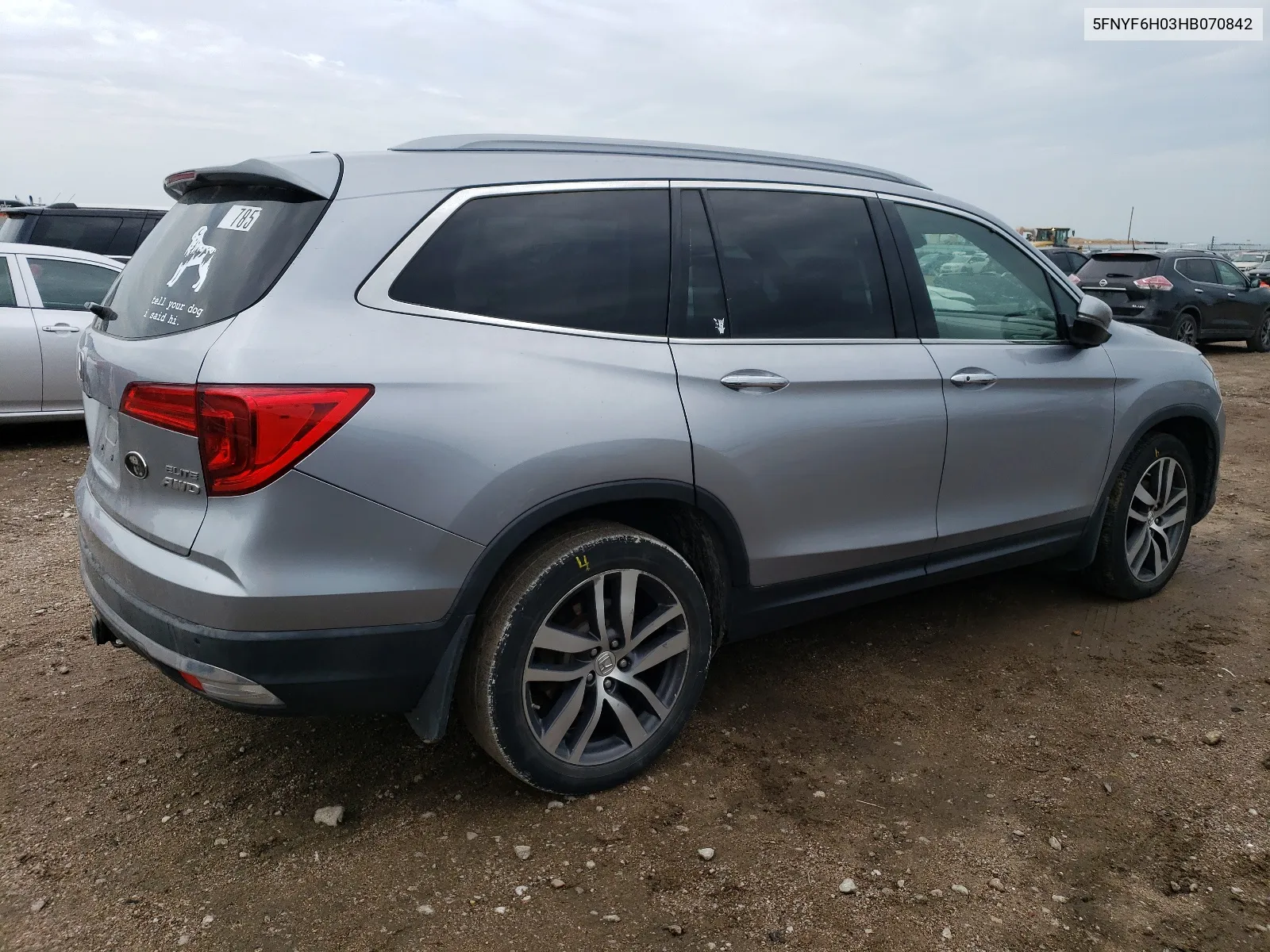 2017 Honda Pilot Elite VIN: 5FNYF6H03HB070842 Lot: 67976534