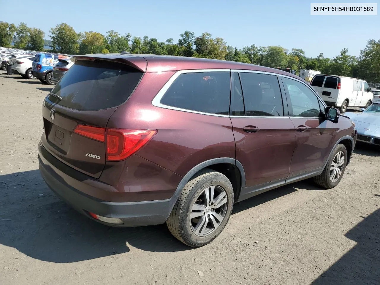 2017 Honda Pilot Exl VIN: 5FNYF6H54HB031589 Lot: 70058594