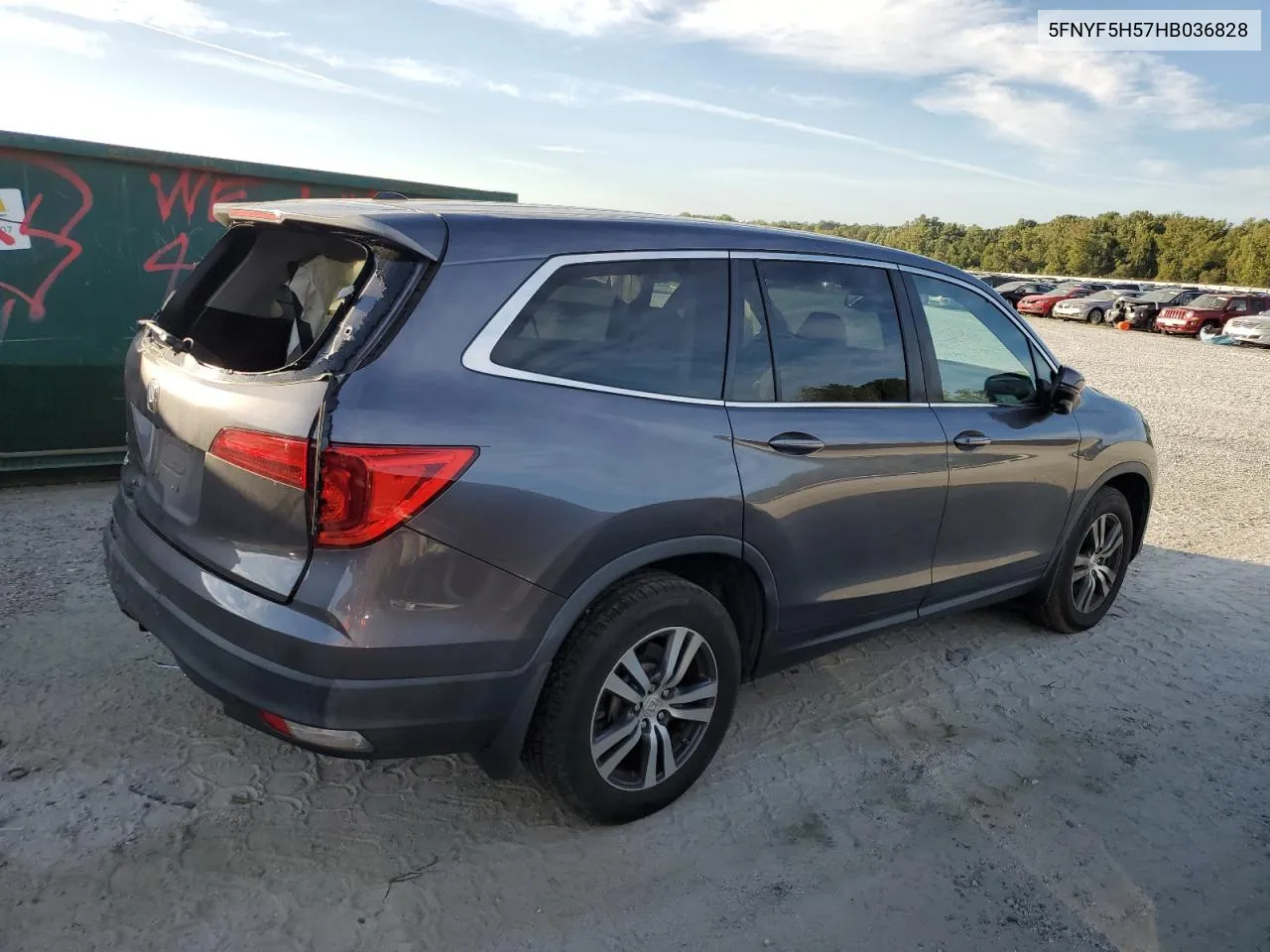 2017 Honda Pilot Exl VIN: 5FNYF5H57HB036828 Lot: 70171454