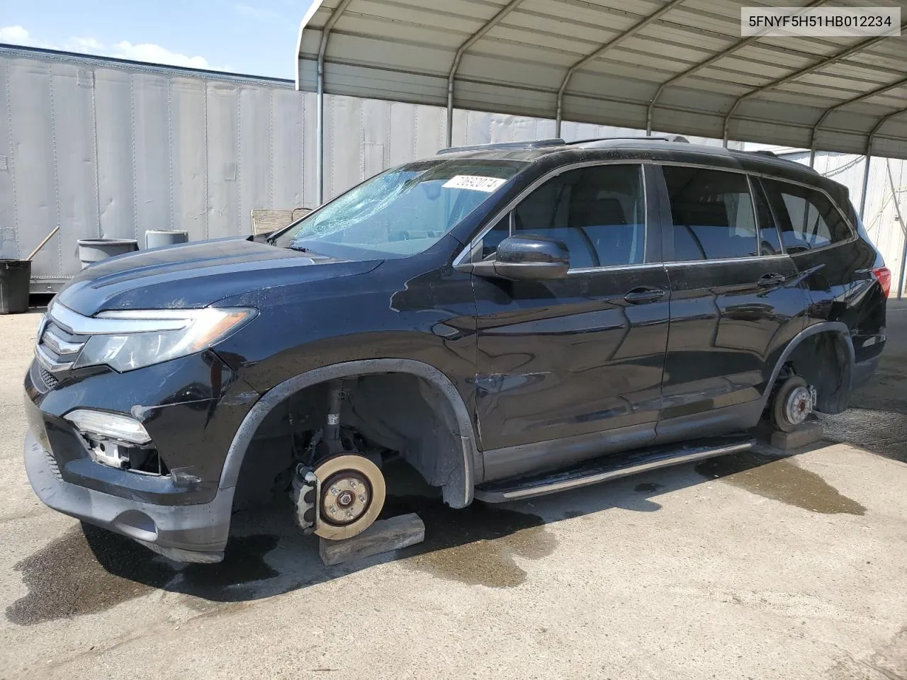 2017 Honda Pilot Exl VIN: 5FNYF5H51HB012234 Lot: 70692074