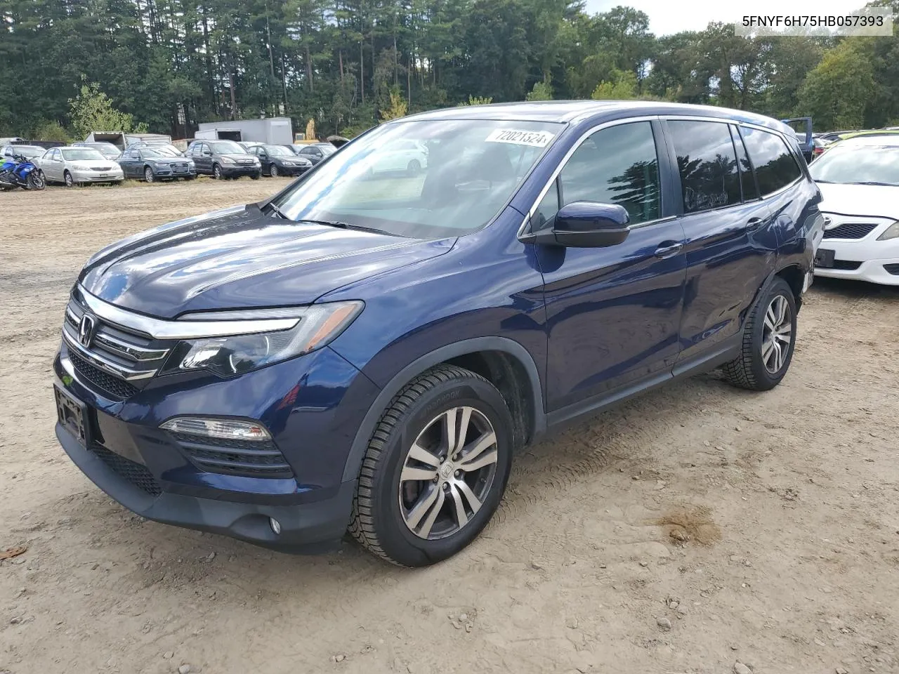 2017 Honda Pilot Exln VIN: 5FNYF6H75HB057393 Lot: 72021324