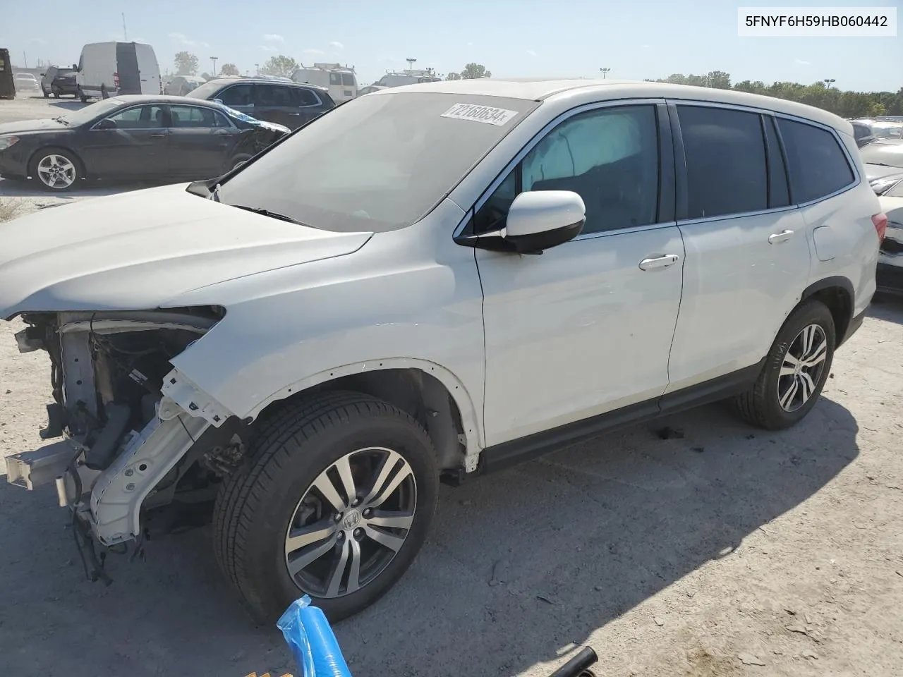 2017 Honda Pilot Exl VIN: 5FNYF6H59HB060442 Lot: 72160634