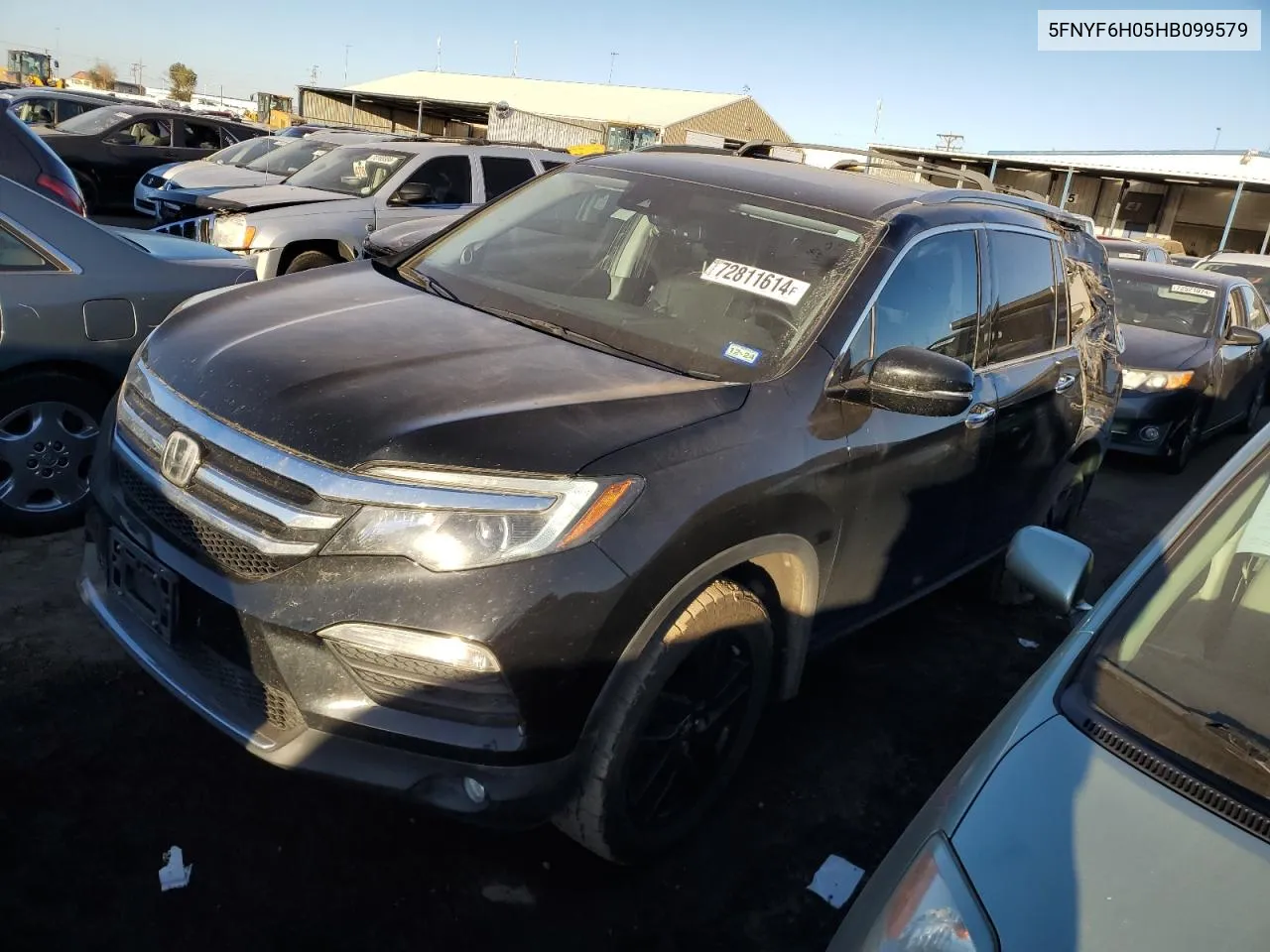 2017 Honda Pilot Elite VIN: 5FNYF6H05HB099579 Lot: 72811614