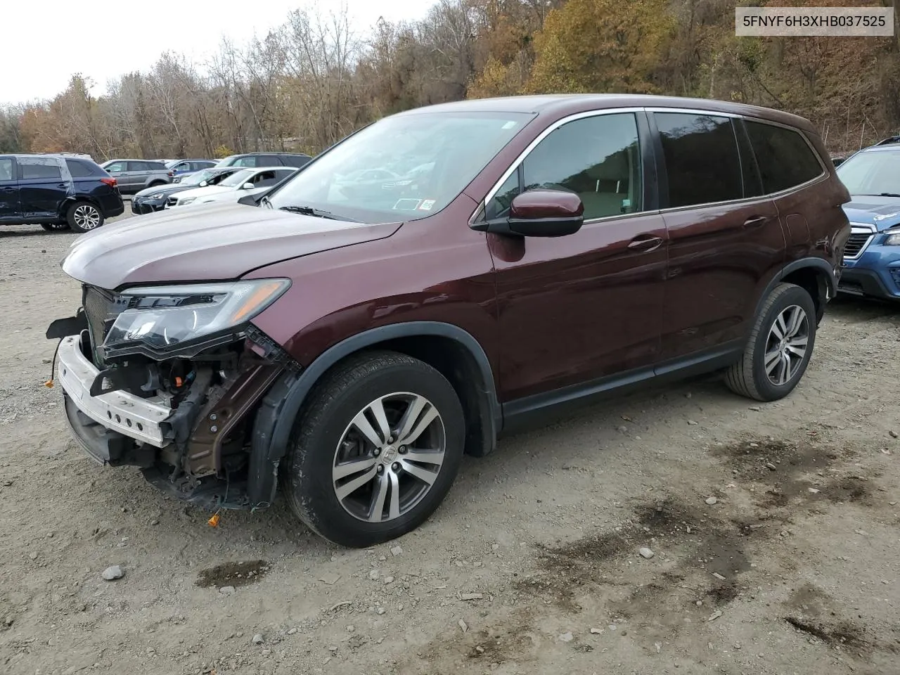 2017 Honda Pilot Ex VIN: 5FNYF6H3XHB037525 Lot: 75692394