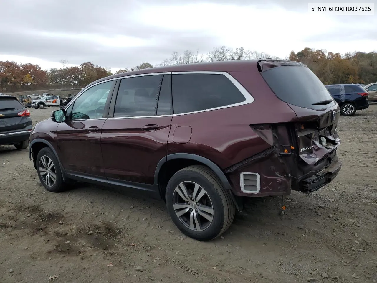 2017 Honda Pilot Ex VIN: 5FNYF6H3XHB037525 Lot: 75692394