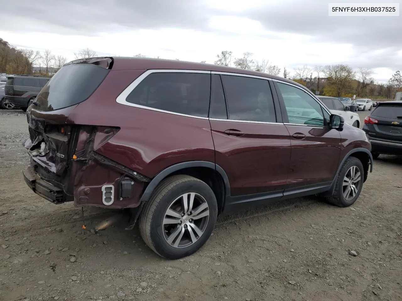 2017 Honda Pilot Ex VIN: 5FNYF6H3XHB037525 Lot: 75692394