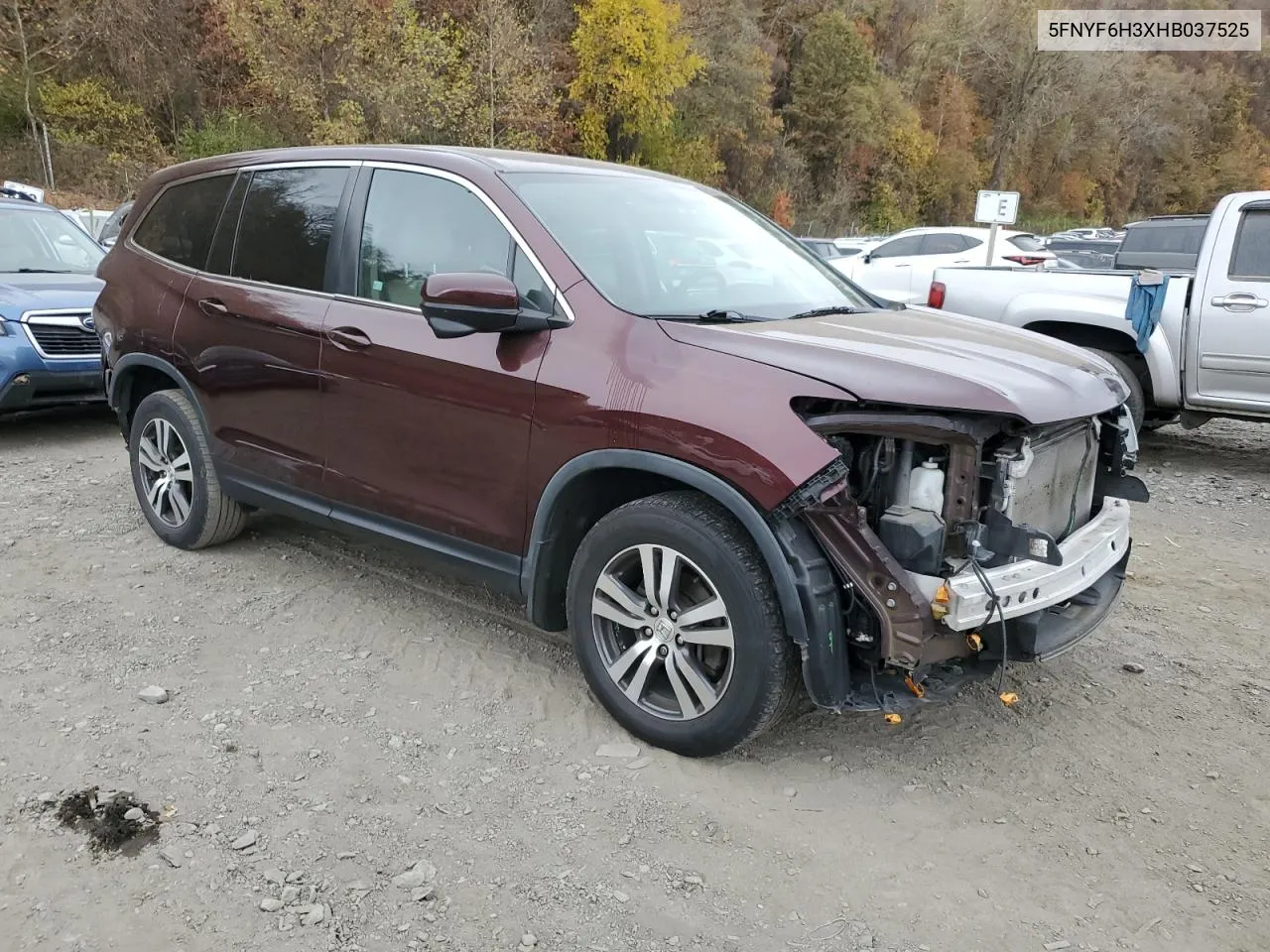 2017 Honda Pilot Ex VIN: 5FNYF6H3XHB037525 Lot: 75692394