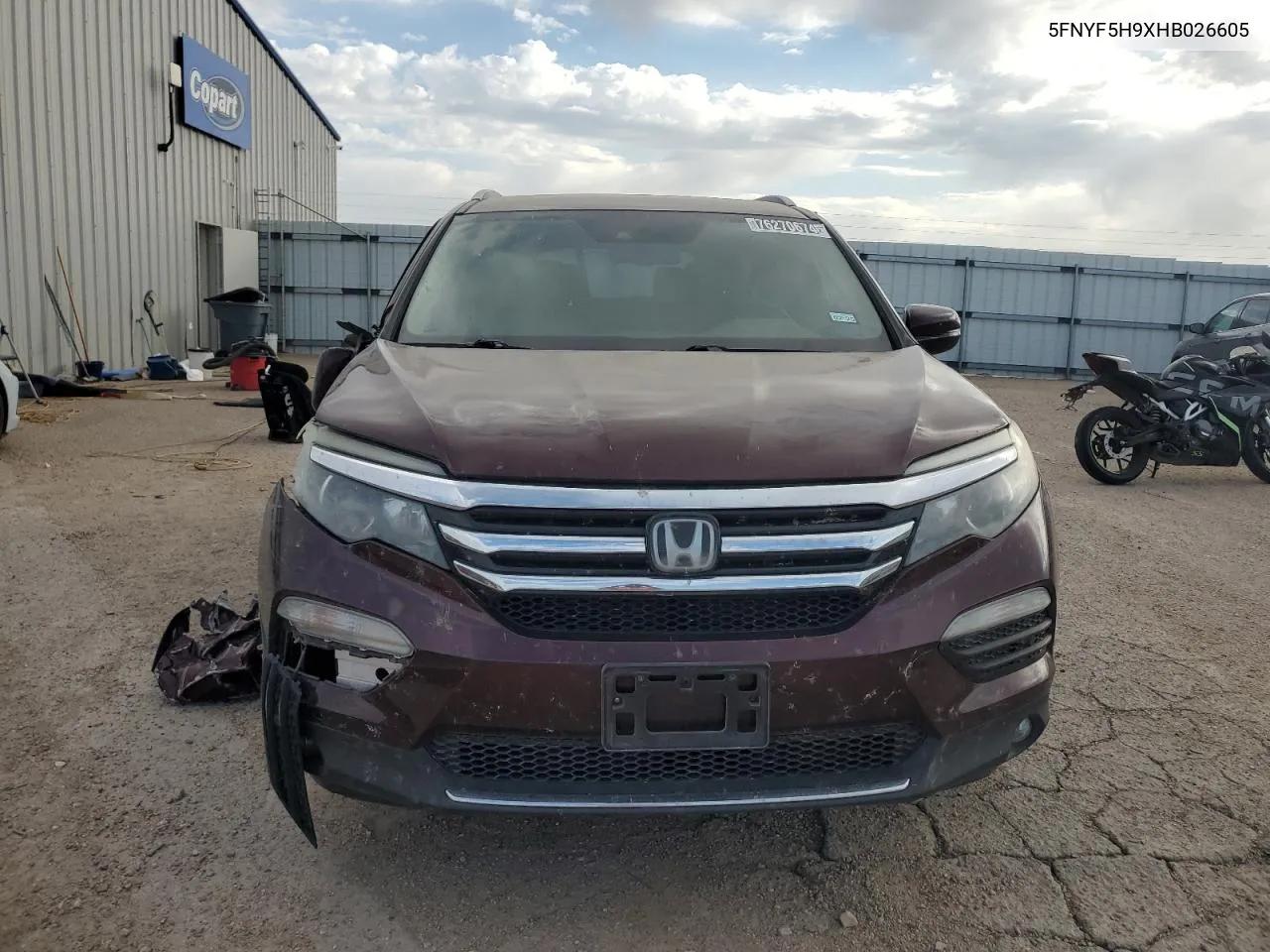 2017 Honda Pilot Touring VIN: 5FNYF5H9XHB026605 Lot: 76270674