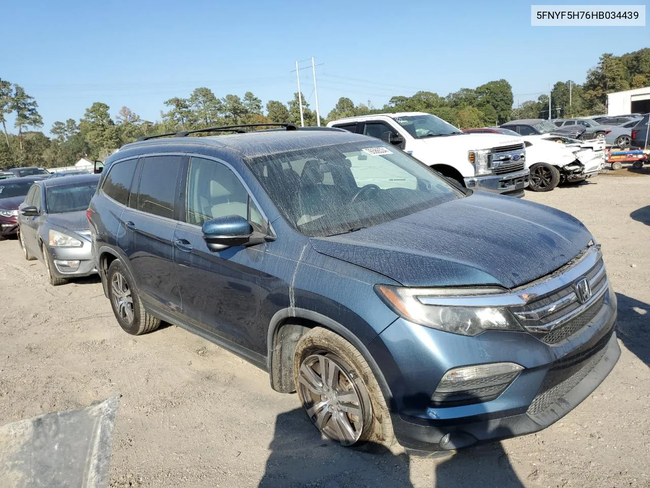 2017 Honda Pilot Exln VIN: 5FNYF5H76HB034439 Lot: 76586534