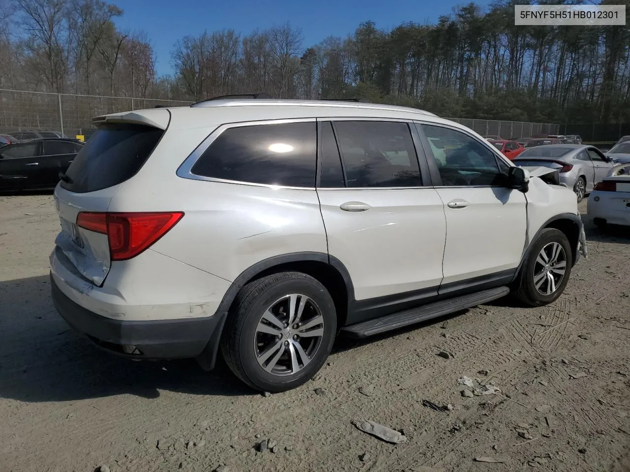 2017 Honda Pilot Exl VIN: 5FNYF5H51HB012301 Lot: 76598884