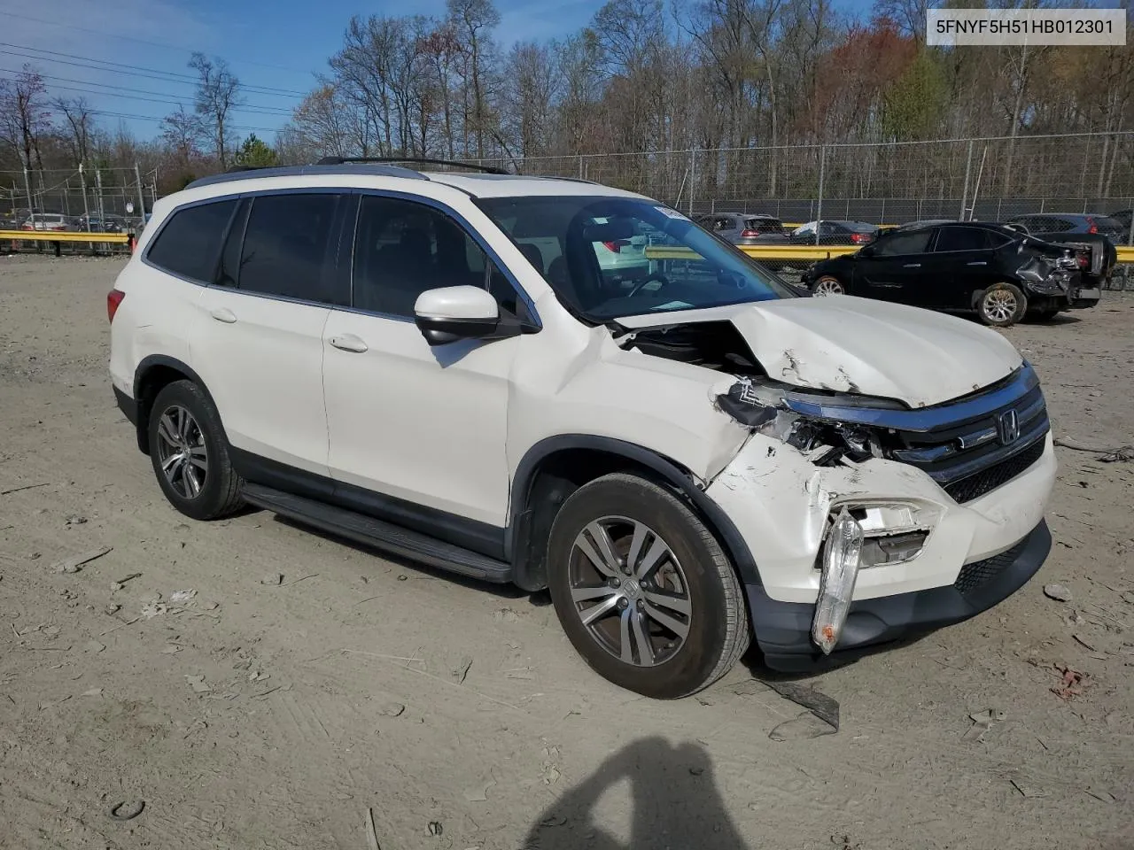 2017 Honda Pilot Exl VIN: 5FNYF5H51HB012301 Lot: 76598884