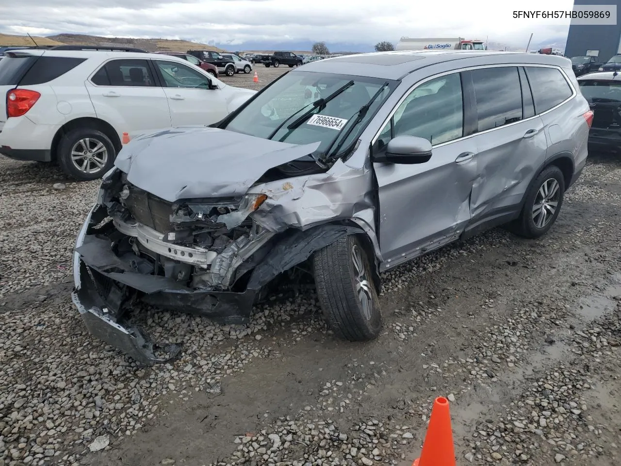 2017 Honda Pilot Exl VIN: 5FNYF6H57HB059869 Lot: 76966654