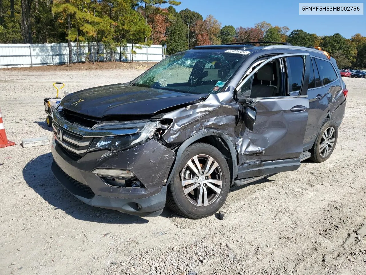 5FNYF5H53HB002756 2017 Honda Pilot Exl