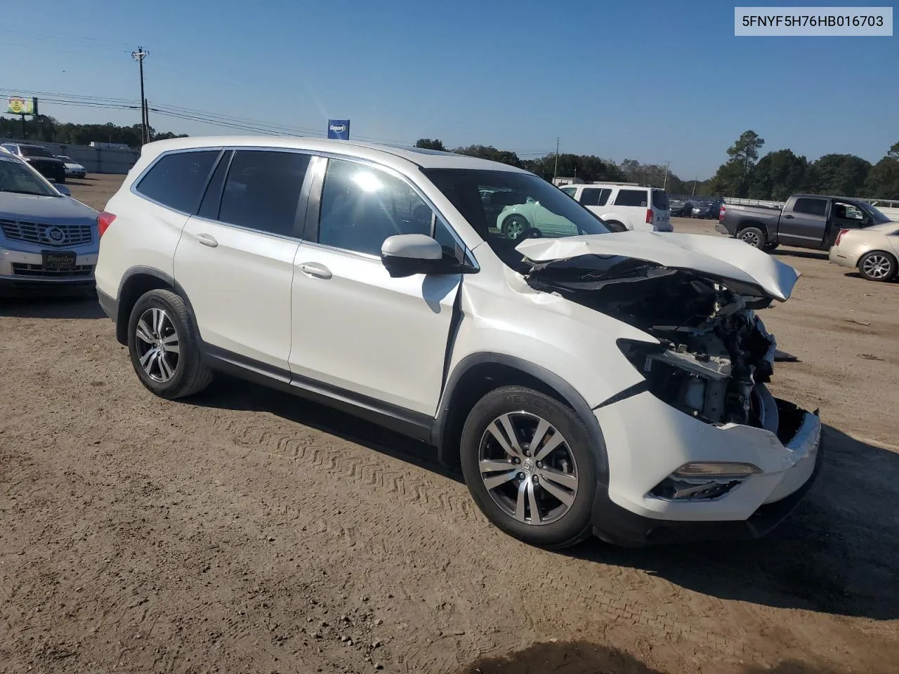 5FNYF5H76HB016703 2017 Honda Pilot Exln