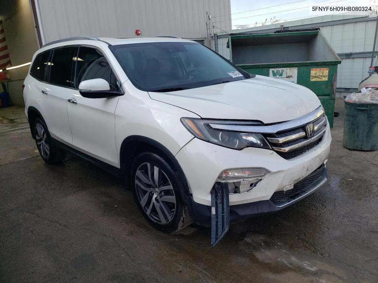 2017 Honda Pilot Elite VIN: 5FNYF6H09HB080324 Lot: 77824734