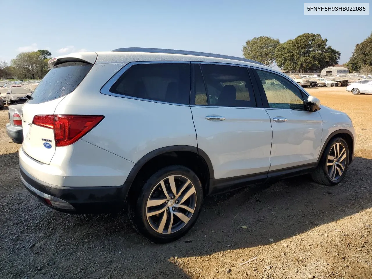 2017 Honda Pilot Touring VIN: 5FNYF5H93HB022086 Lot: 78428694