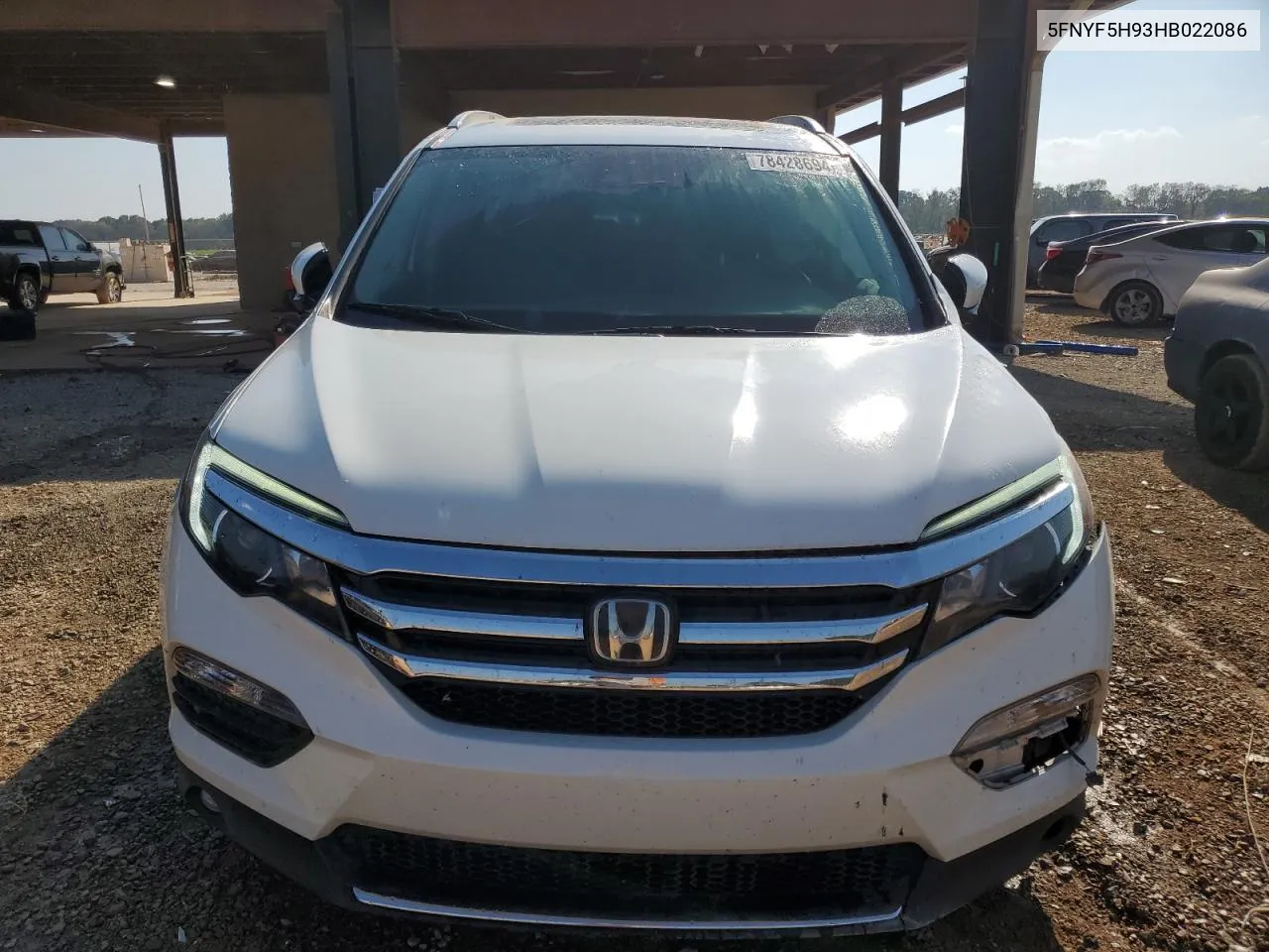 2017 Honda Pilot Touring VIN: 5FNYF5H93HB022086 Lot: 78428694