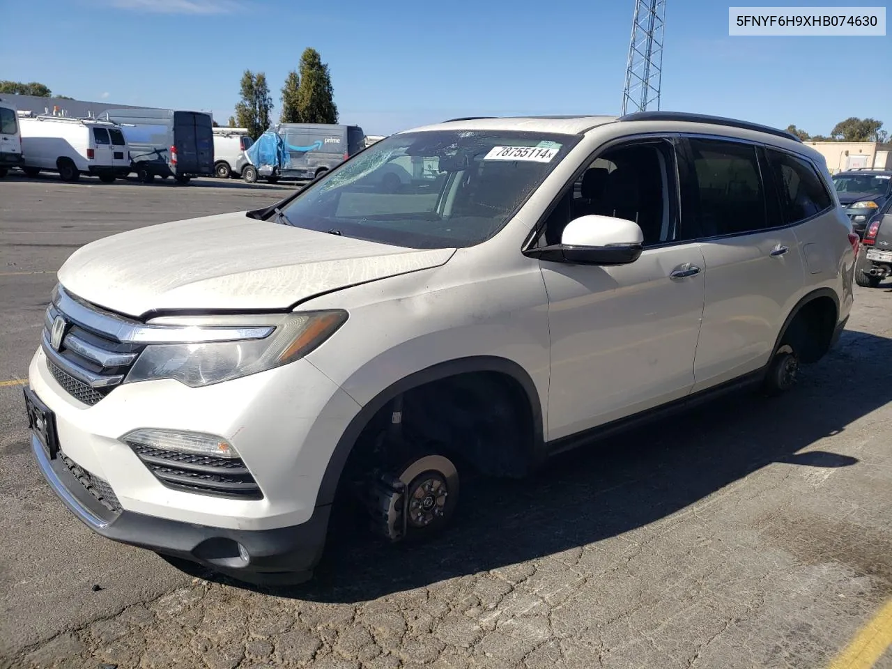 2017 Honda Pilot Touring VIN: 5FNYF6H9XHB074630 Lot: 78755114