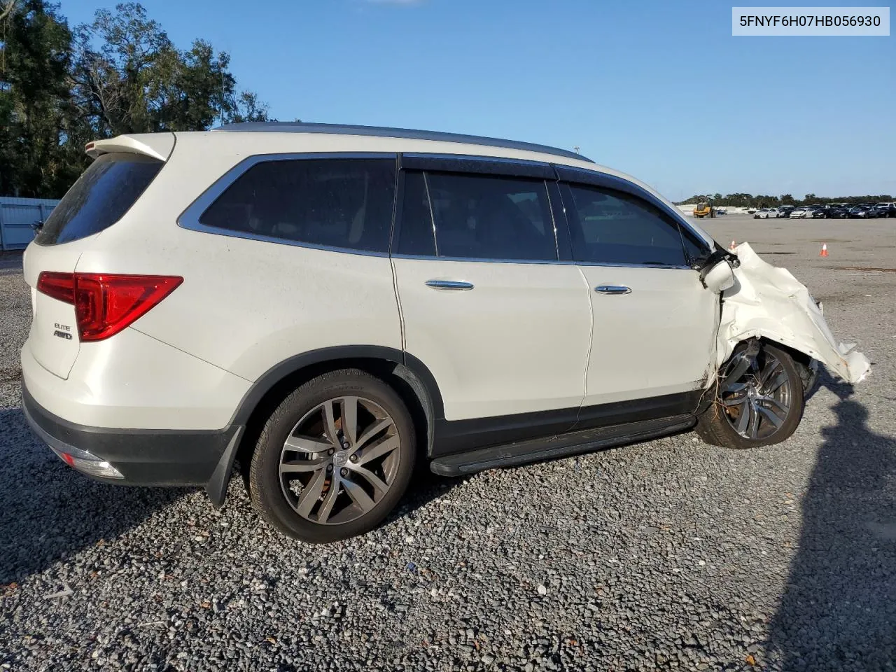 2017 Honda Pilot Elite VIN: 5FNYF6H07HB056930 Lot: 78989684