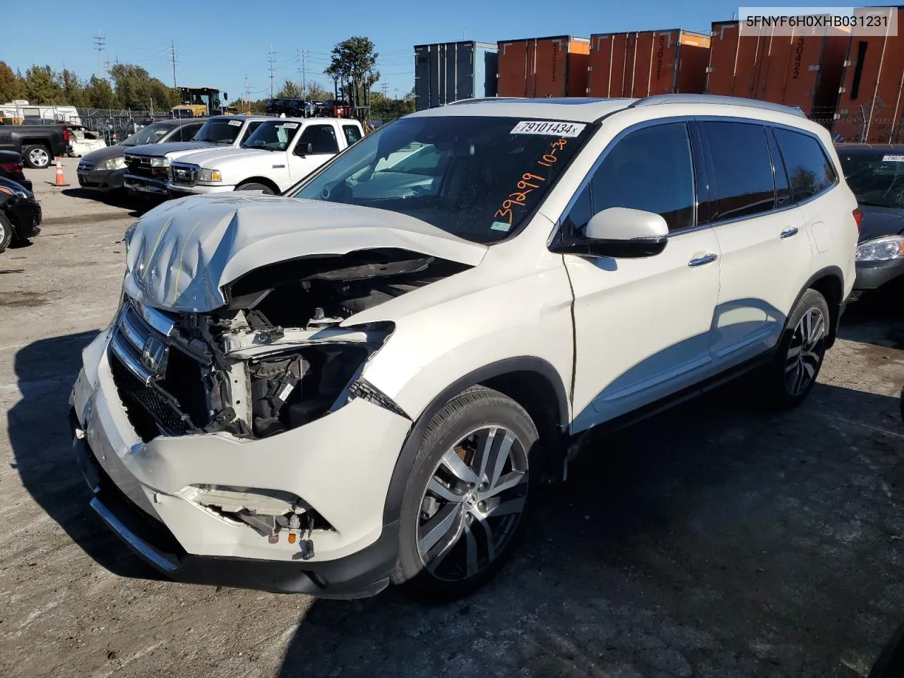 2017 Honda Pilot Elite VIN: 5FNYF6H0XHB031231 Lot: 79101434