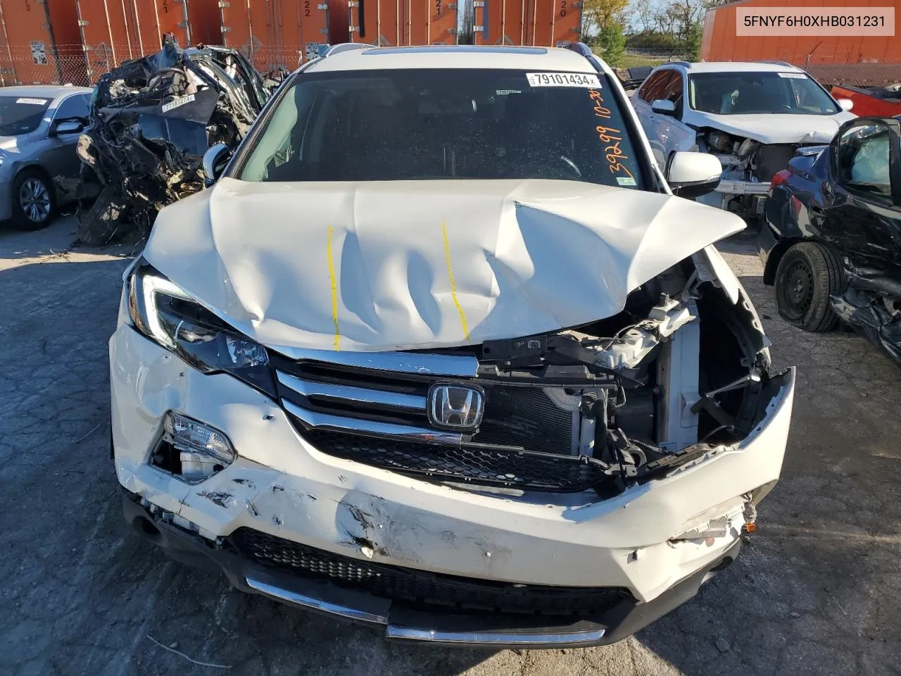 2017 Honda Pilot Elite VIN: 5FNYF6H0XHB031231 Lot: 79101434