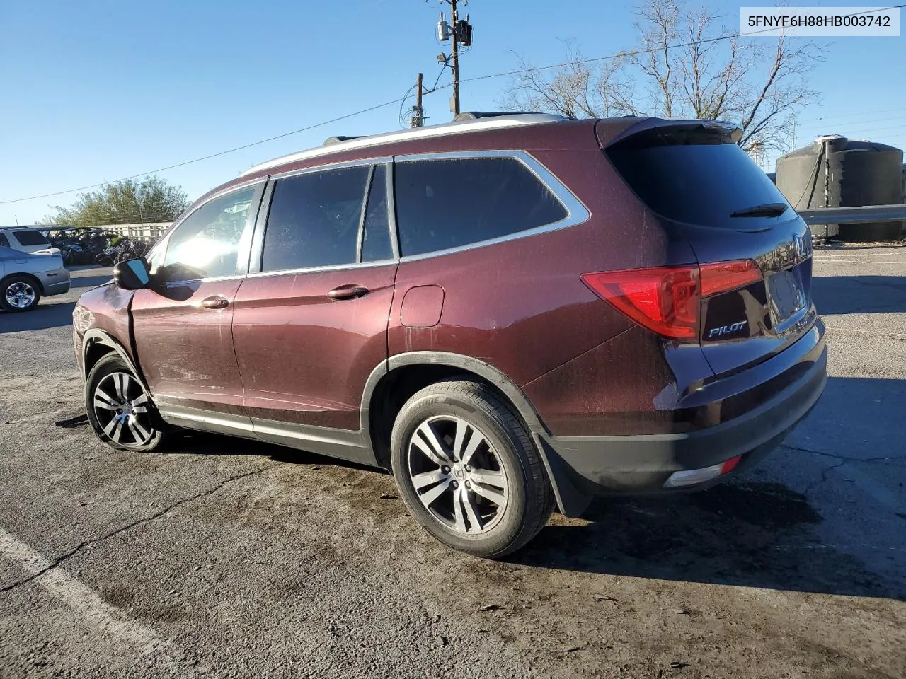 2017 Honda Pilot Exl VIN: 5FNYF6H88HB003742 Lot: 79690784