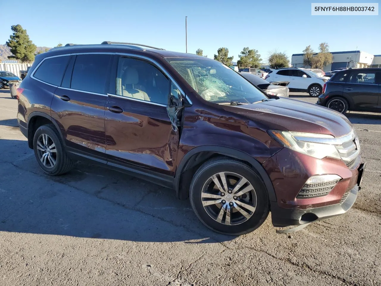 2017 Honda Pilot Exl VIN: 5FNYF6H88HB003742 Lot: 79690784